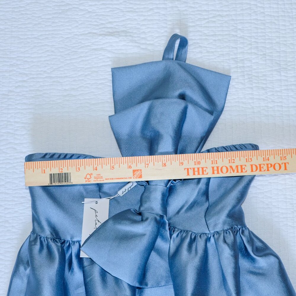 NWT Petal & Pup Betina Bow Satin Maxi Dress Blue Formal Wedding Guest Nordstrom - Picture 7 of 16